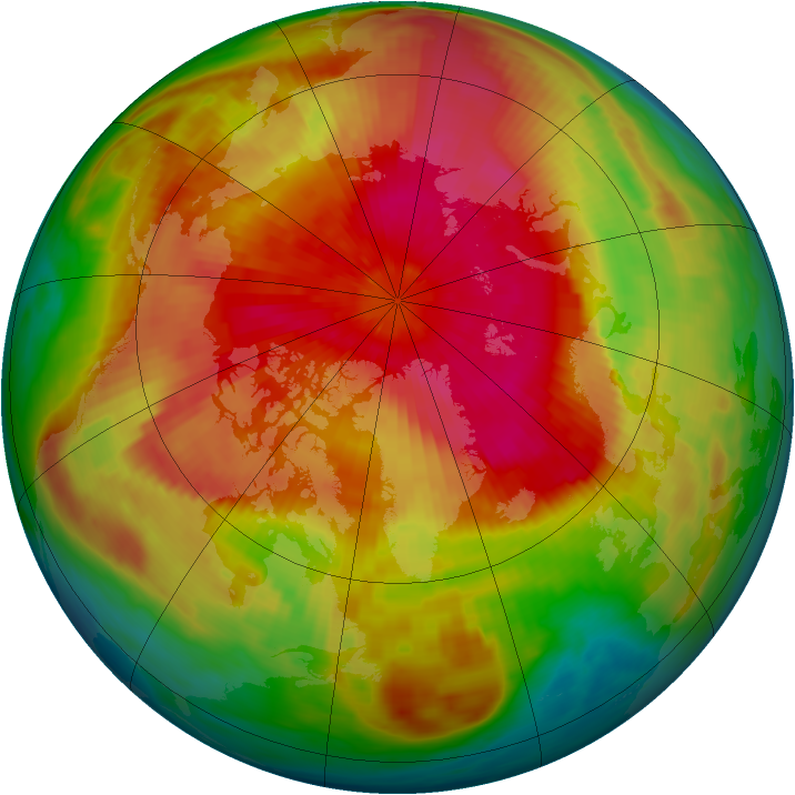Arctic ozone map for 28 March 1985